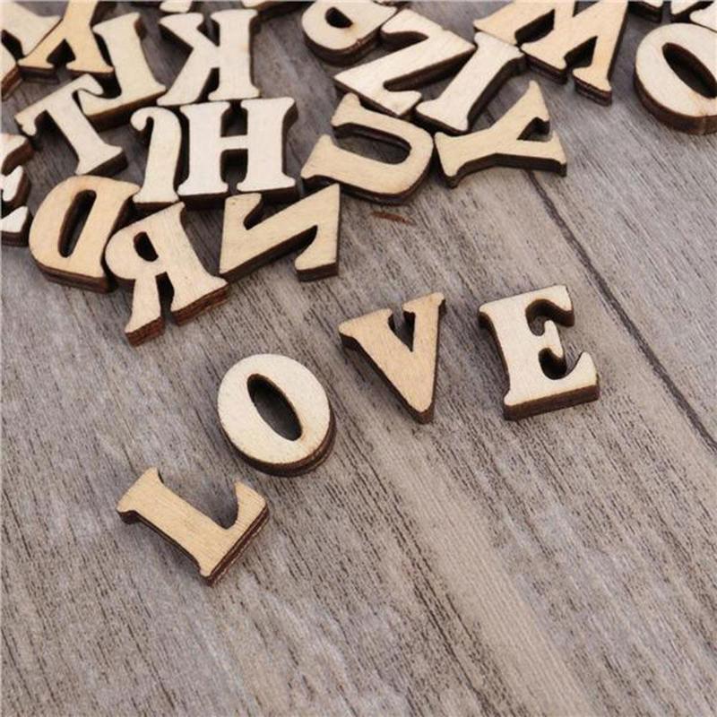 Details about / 100pcs Wooden Letters Alphabet Wooden Embellishments Decor Crafts DIY R5A2