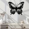 Metal Butterfly Wall Art Black, Large Garden Decor Outdoor, Indoor Hanging Sculpture for Living Room Balcony Terrace, Wedding Housewarming Gift