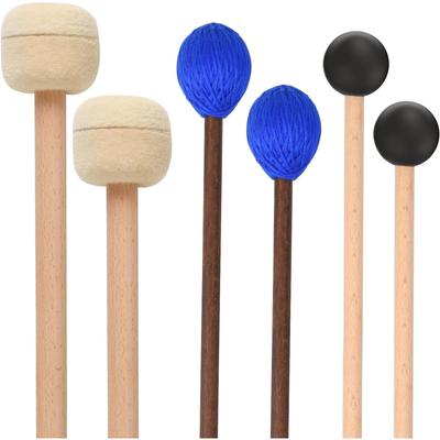 6-Piece Marimba Mallets Xylophone Mallets Drumsticks Set Marimba Mallets Portable Singing Bowl Mallets Professional Drumsticks