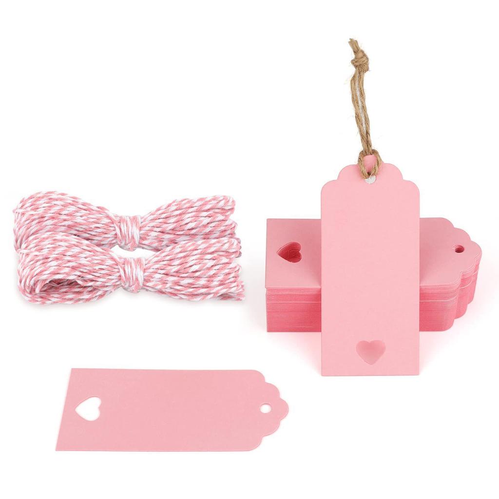 Round Kraft Paper Hang Tags for Halloween, Christmas, and Thanksgiving - Blank Black and White Handmade Labels