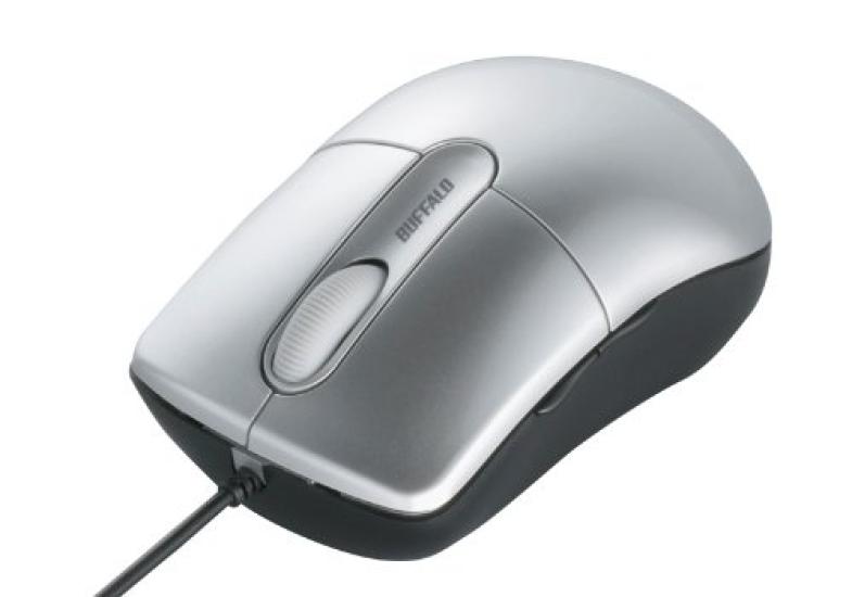 iBUFFALO Optical Wired USB Medium 5 with Extension Silver Mouse, Size, Buttons, Cable, (BSMOU06MSV)