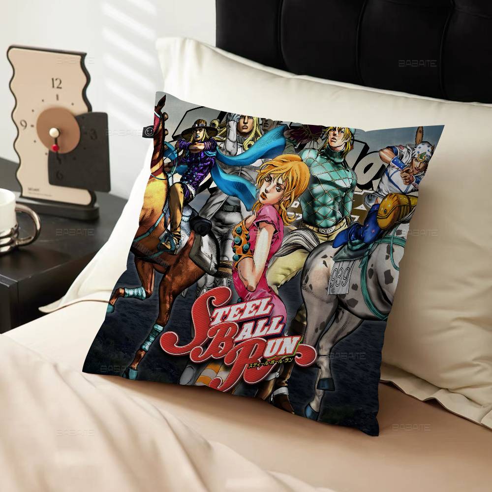 Anime J-Jojos B-Bizarre A-Adventure Cushion Cover Car Throw Pillow Case For Sofa Car Christmas Gift 40X40Cm 45X45Cm