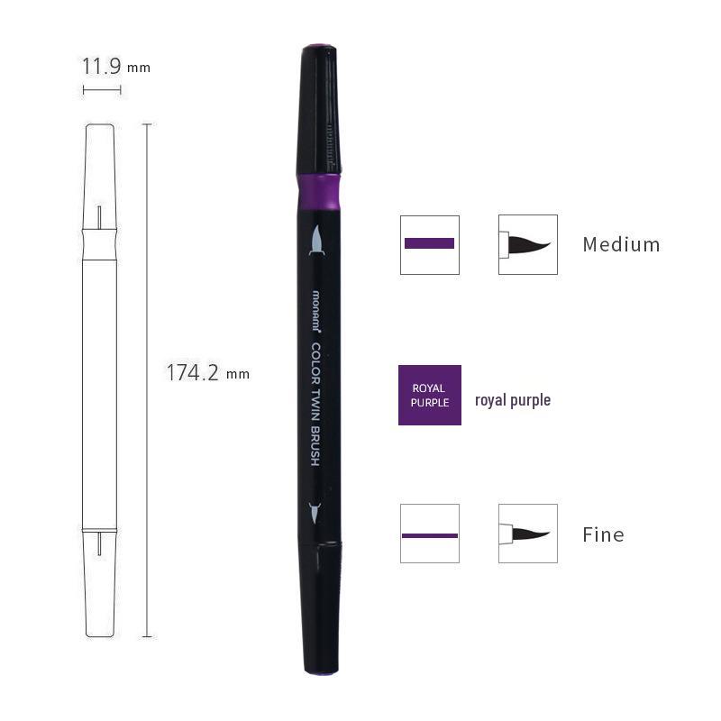 Munami 30-Color Double-Ended Brush Pen Set for Calligraphy & Sketching
