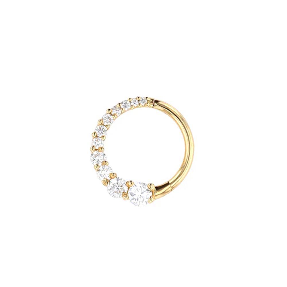 LENNIK 925 Silver Shiny Rhinestone Hoop Earrings For Women Single Cartilage Small Hoop Ear Bone Buckle Piercing Jewelry