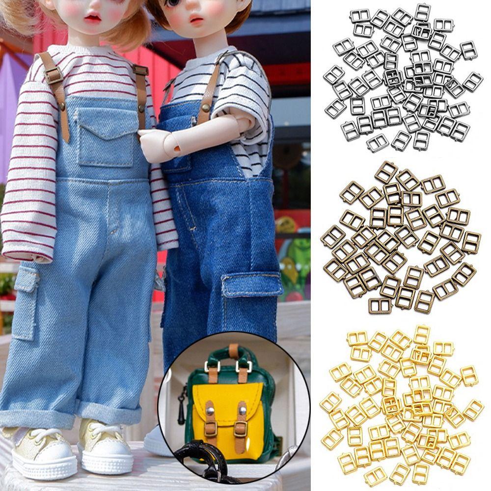 4 Colors Mini Ultra-small Belt Buttons Tri-glide Buckle Diy Dolls Buckles Doll Bags Accessories
