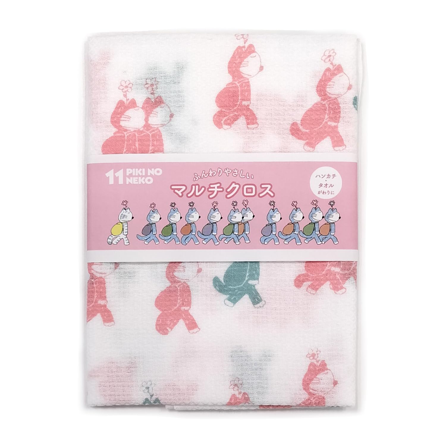 

Gakken Stafle 11 Кошек Салфетка для посуды Кухонное полотенце Носовой платок Полотенце Вафельное переплетение Сделано в Японии Цветочный дизайн F09520