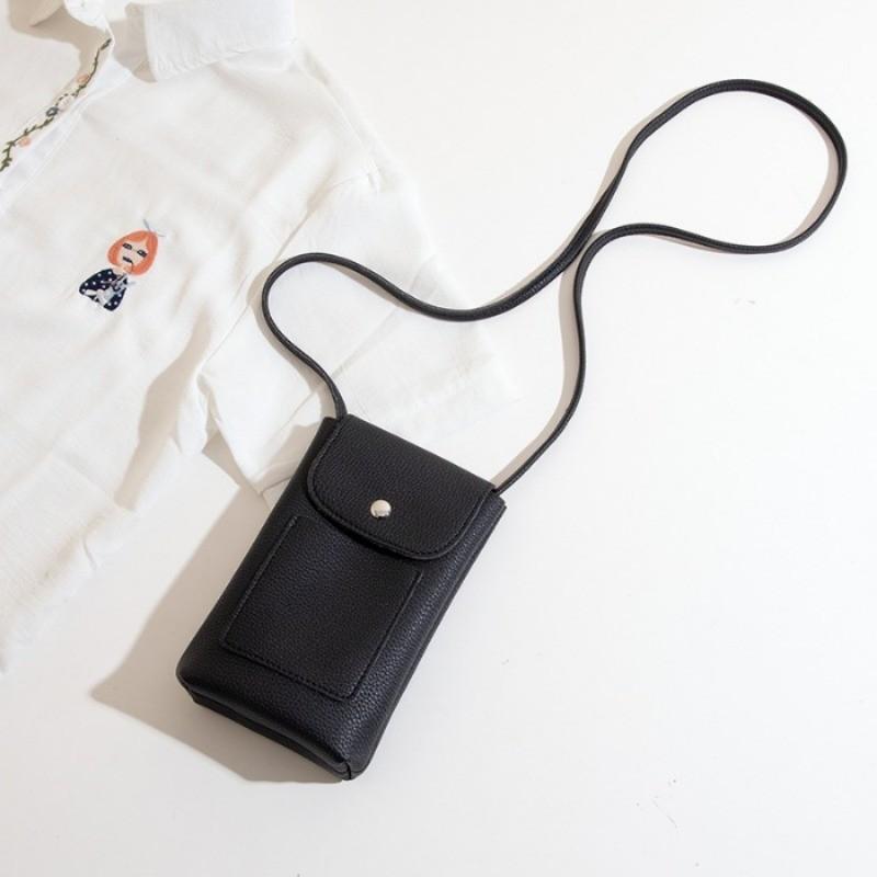 IELGY Adjustable Shoulder Strap High-End Soft Leather Cross-Body Mobile Phone Bag Shopping Walking Mini Pouch
