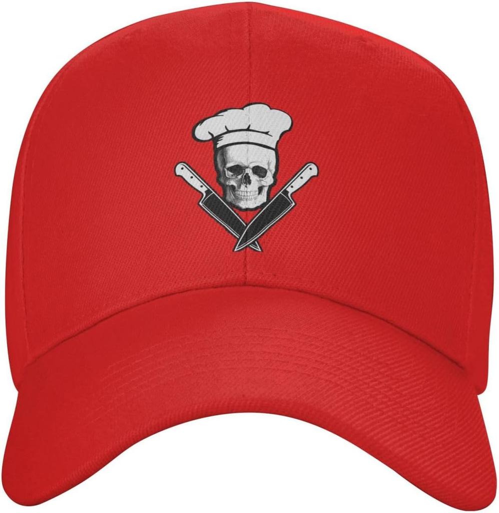 Skull Knives Chef Graphic Baseball Cap Adjustable Cotton Dad Hat Casual Unisex