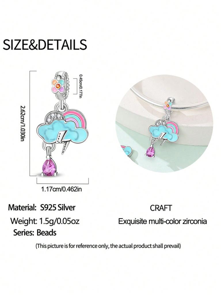 Copper Colors Rainbow Balloon Cat After The Rainbeads Charm Pendant For Original Bracelet For Women Diy Jewelry Love Gift