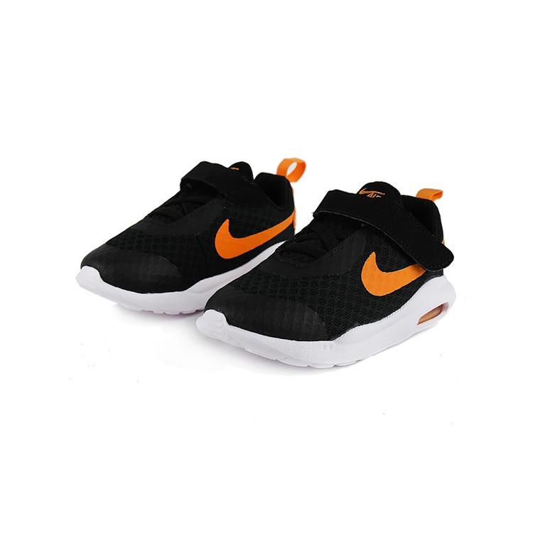 Nike Air Max Oketo Casual Cushioning, Wear Resistant Low top Running Shoes Black Orange Infant And Toddler CK0243-081