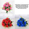 12 Heads Real Happy Silk Flower Mini Photography Photo Gift Valentine's Day Natural Flower Plastic Fake Rose Flowers Bouquet