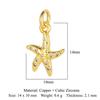 Trendy Brass Cubic Zirconia Life Tree Crown Charm Women Fish Paw Cow Pendant DIY Jewelry Bracelet Earring