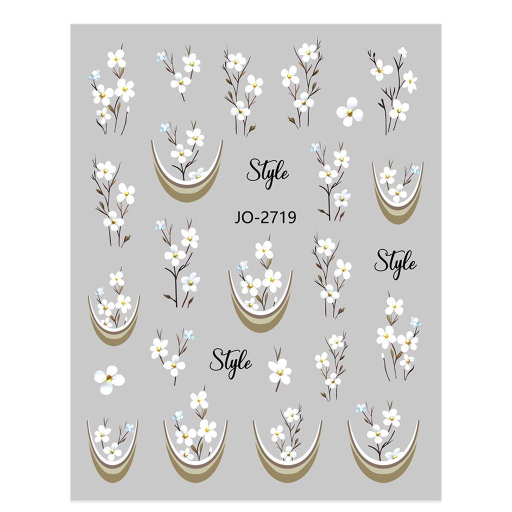 Ins Style Floral Butterfly Rose Self-Adhesive Nail Art Stickers, Same Style as Douyin & Xiaohongshu