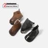 Children's Patchwork Leather Fleece Boots: Boys' Cotton, Girls' Walker & Baby Short Boots for Autumn/Winter