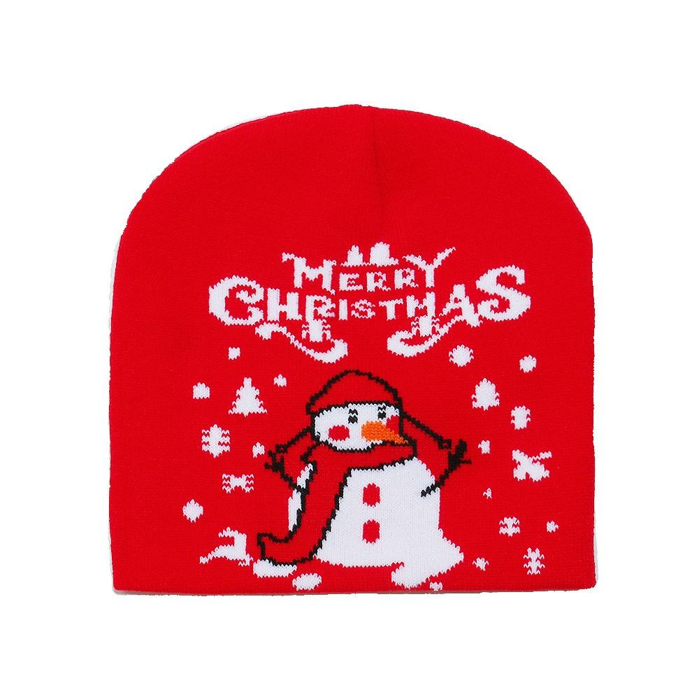 Reindeer Red Knitted Woolen Hat Christmas Tree Pullover Cap Santa Claus Beanie Hat  Women