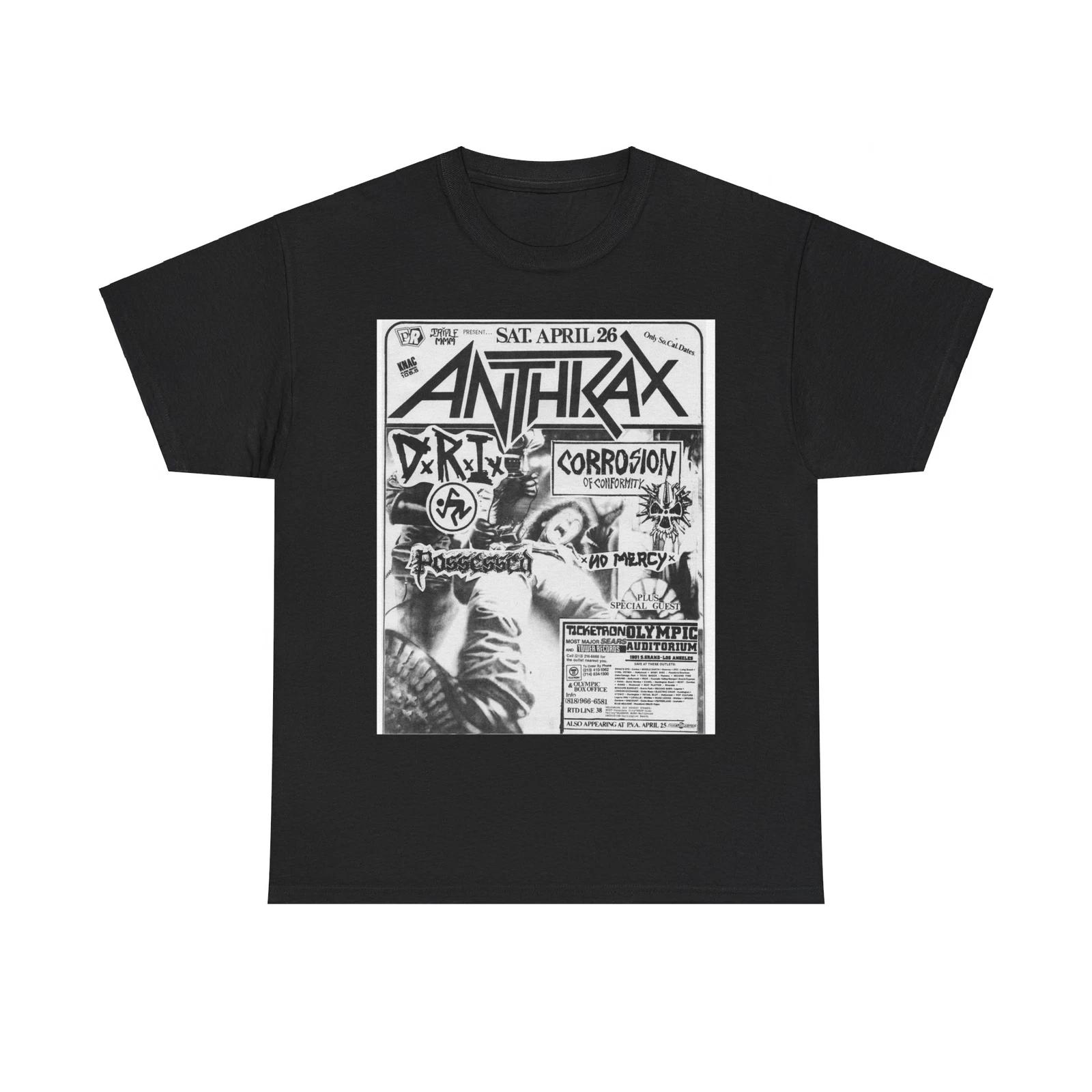 Anthrax Vintage Punk Rock Flyer Unisex Heavy Cotton Tee XL
