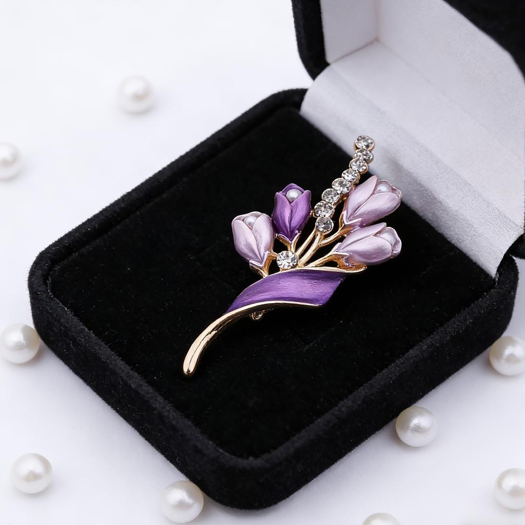 Ladies High-End Rhinestone Brooch, Light Luxury Versatile Pin, Exquisite Temperament Accessory