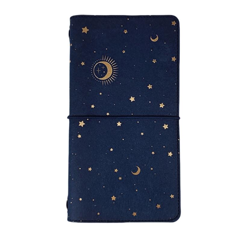 

Звездный блокнот с кольцевым механизмом, сменные блоки, блокнот-журнал с чистой бумагой, дорожный скетчбук, 6 колец, с карманом Large size 125x225mm