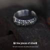Trendy Retro Silver Couple Rings: Adjustable Open Design, Aged Thai Silver Finish