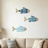 3 Stuks Houten Vis Nautisch Wanddecor Rustiek Oceaan Kust Thema Wanddecor Vintage Hangende Strandornamenten voor Zomer Meerhuis Badkamer Slaapkamer
