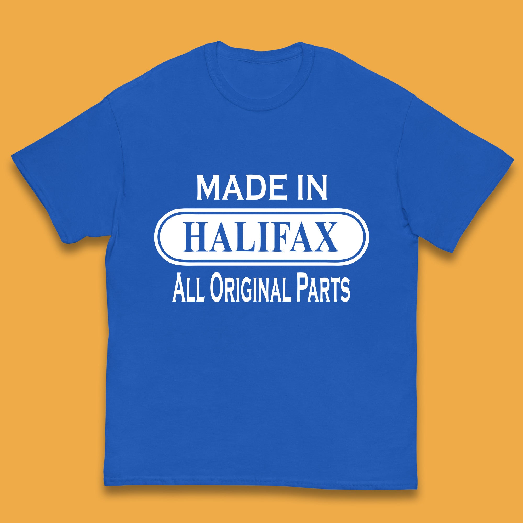 Made In Halifax All Original Parts Vintage Retro Birthday Town in  West Yorkshire, England Gift Kids T Shirt 140