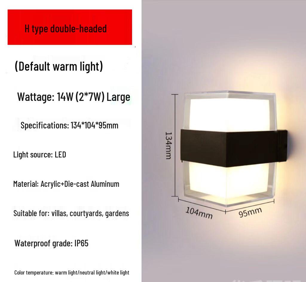 Wasserdichte LED-Wandleuchte für Villa, Garten, Hotel, Balkon, Flur und Zaun - Innen-/Außenbereich