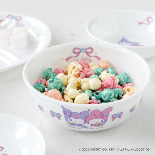 Pearl Metal CORELLE Schüssel/Teller, bruchsicher, leicht, mikrowellen-, ofen- und spülmaschinenfest, My Melody & Kuromi Design, J416-SNMK CP-1015