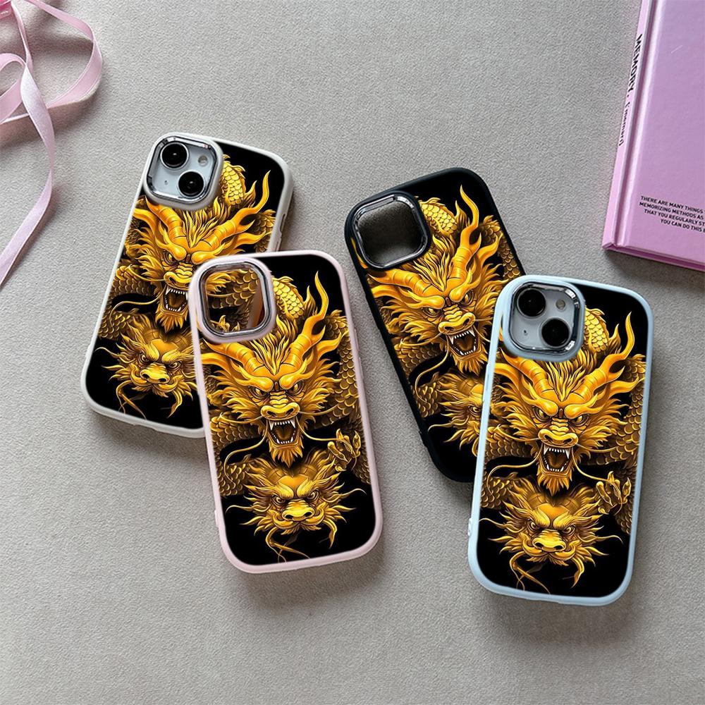 

N34 Year of the Dragon Design Мягкая задняя крышка для iPhone 15 Pro Max Samsung A14 Xiaomi Poco F5 Redmi Huawei Честная рамка с покрытием Защитный чехол для камеры