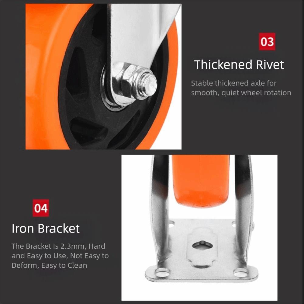 Blackheart Orange Face Swivel Casters 3" / 4" /5'' Wheel Industrial Wheels Industrial