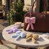 Cute Bag Accessories Leopard Print Plush Bow Keychain, Fluffy Bowknot Charm Key Holder with Lobster Clasp, Women Girls Handbag Decorative Accessory