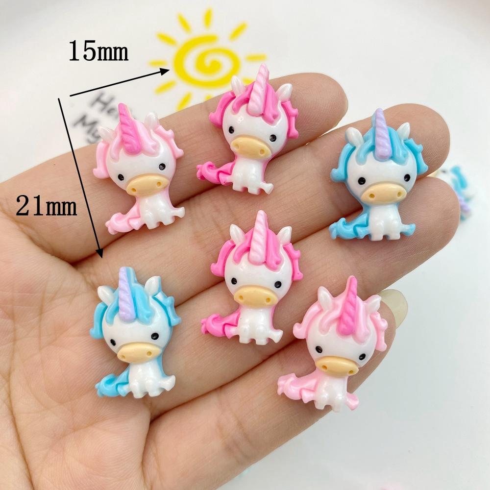 10Pcs New Cute Little Unicorn Series Animal Collection Flat Back Cabochons Scrapbooking DIY Jewelry Craft Decoration Accessorie