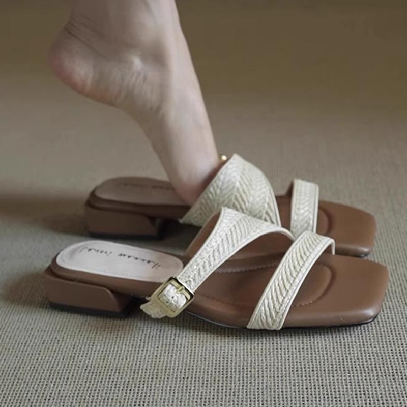 Fashion Women Slippers Fashion Dress Shoes Designer Summer Woman Heeled Sandals 2025 New Casual Slides Cozy Elegant Sandalias De Mujer