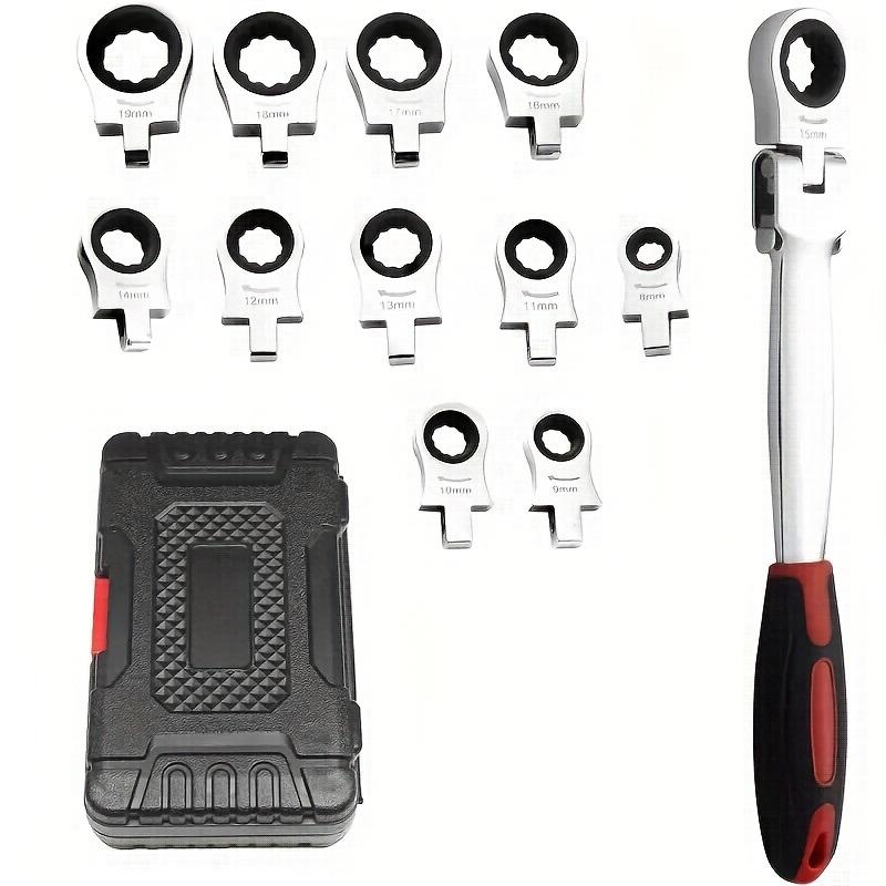 8-in-1 / 13-in-1 Interchangeable Head Ratchet Wrench Set | Flexible Head & Chrome Vanadium Steel
