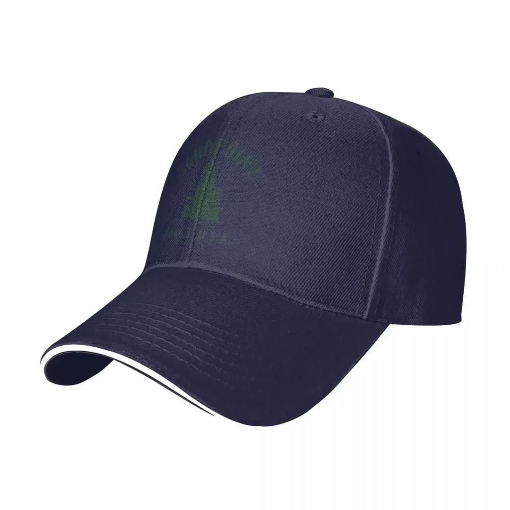 Minimalist Sandpoint Idaho Deep Green Primitive Stark Pine Tree Baseball Cap Sunhat Unisex Caps Womens