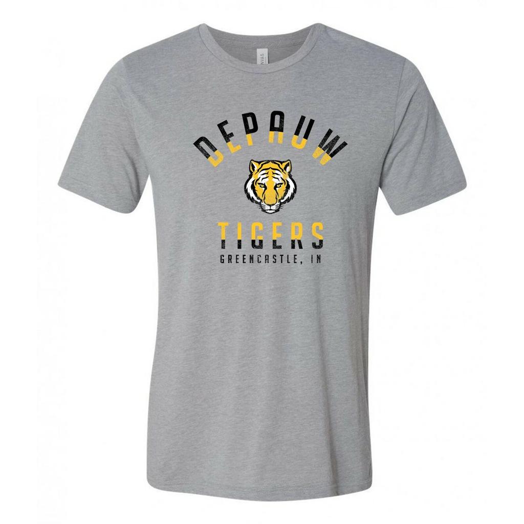 Depauw Tigers Division Arch Triblend T Shirt - Athletic Grey