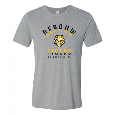 Depauw Tigers Division Arch Triblend T Shirt - Athletic Grey