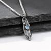 Blue Wishing Stone Necklaces for Men Boys,Trendy Hip Hop Metal Pendant Necklaces,Vintage Birthday Party Male Jewelry Gift