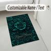 Floral Garden Theme Crystal Velvet Rug Personalized Custom Name Text Soft Floor Mat Home Decor