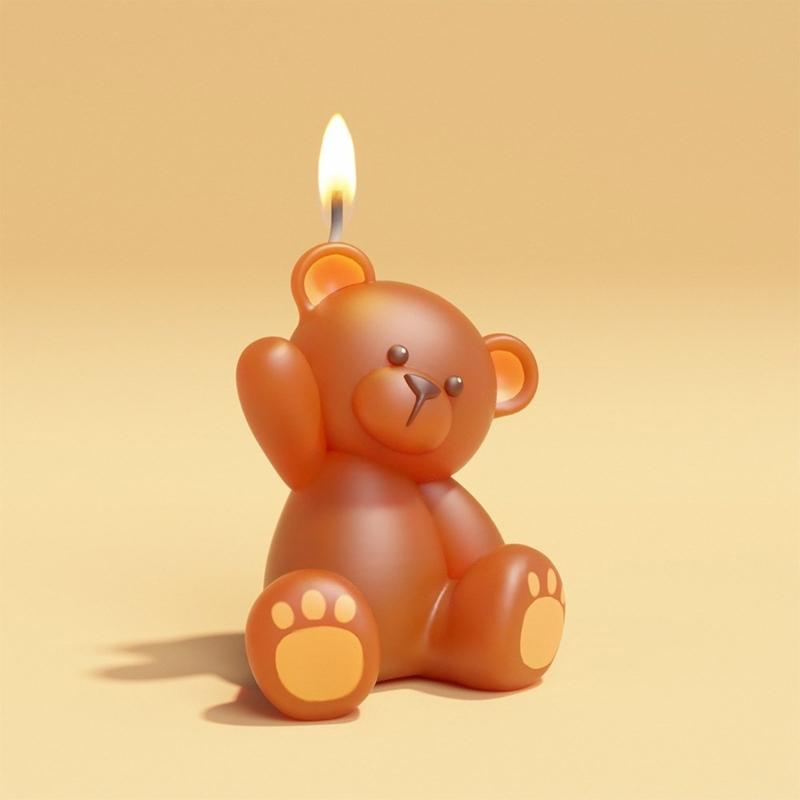 Nonstick Silicone Bear Mold for Crafting 3D Aromatherapies Candle Home Decoration Mould Unique Gift Making Mold