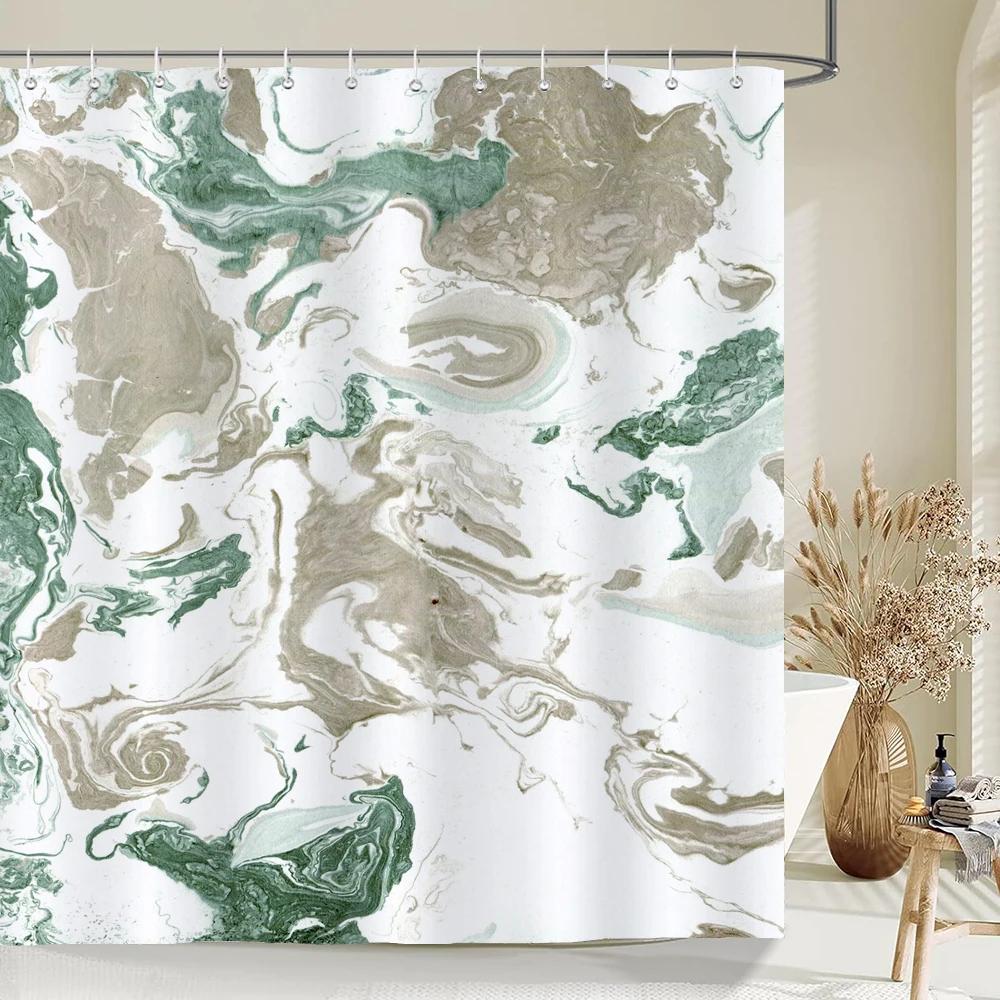 1 Pcs Shower Curtain Color Stripe Printed Bathroom Curtain Polyester Cloth Waterproof Home Decoration Curtain with Hooks