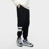 Fila Fusion Color Block Logo Print Loose Knit Sports Pants Men bottoms Black T11M345601F-BK