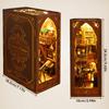 New DIY Book Nook Kit 3D Wooden Miniature Dollhouse Bookend Building with LED Light Bookshelf Decoration Birthday New Year Gifts