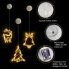 LED Snowflake Santa Window Lights, Christmas Fairy Lamp String Lights, Xmas Window Ornaments, Navidad New Year Home Decorations