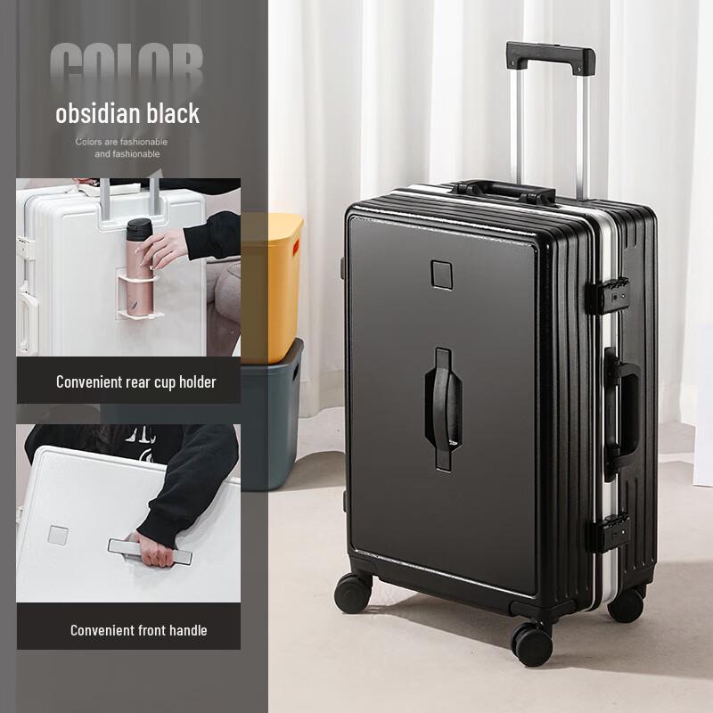 OEING Universal Wheel Aluminum Frame Luggage 24 inch