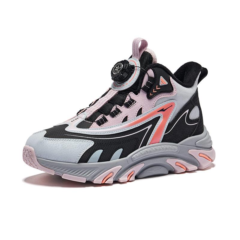 Hongxing Erke Comfortable Warm Mid-Top Casual Shoes Kids sneakers Gray Black 65124421010-007