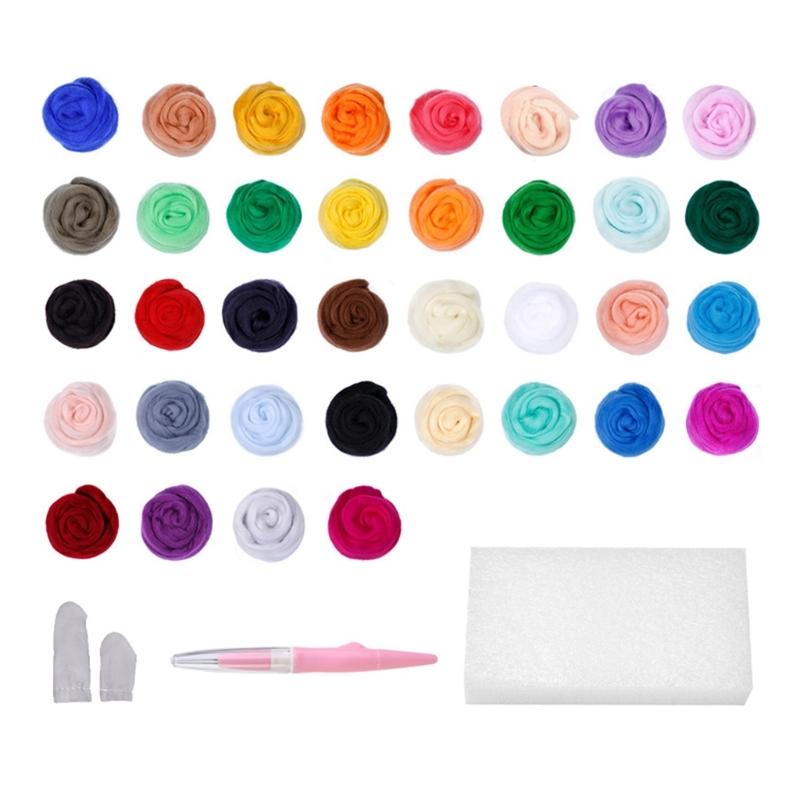 

7/8/9/10 Color Needle Felting Supplies with Felting Needle Pen for Beginner Craft Wool Felted Set Felting Supplies