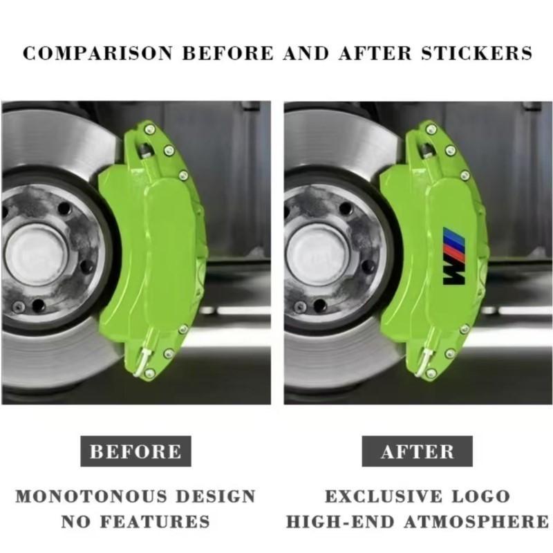 FA3-6pc PVC Caliper Car Sticker Wheel Hub M Logo Black White Sticker For BMW G01 G02 F22 F23 E46 E93 E39 G26 F01 F02 F06 G32 G20 G29