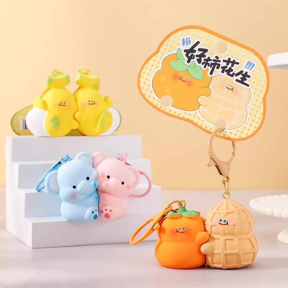 Magnetic Cat Figurine Keychain Capybara Couple Pendants Creative Cartoon Animal Key Ring  Girls