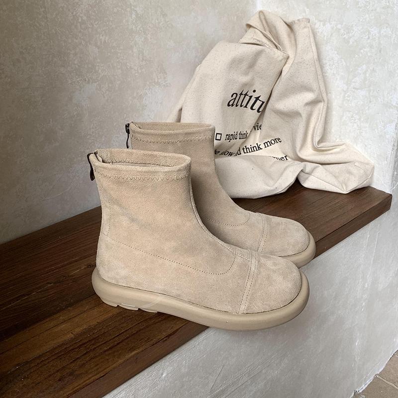 Fashion Designer Vintage Women Ankle Boots Fashion Soft Sole Short Booties Ladies Casaul Round Toe Shoes