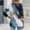Women's Fashion Casual Three-quarter Sleeve Raglan Sleeve Vintage Floral Print V-Neck Top